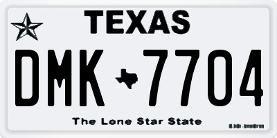 TX license plate DMK7704