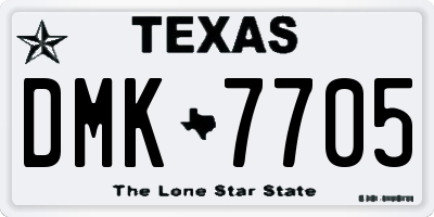 TX license plate DMK7705