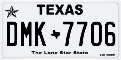 TX license plate DMK7706