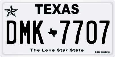 TX license plate DMK7707