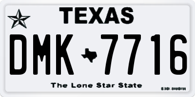 TX license plate DMK7716
