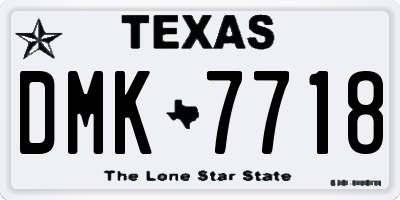 TX license plate DMK7718