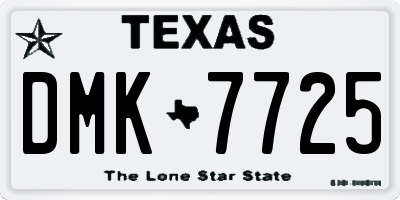TX license plate DMK7725