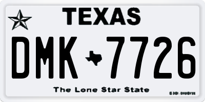 TX license plate DMK7726