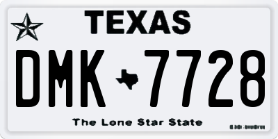 TX license plate DMK7728