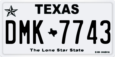 TX license plate DMK7743