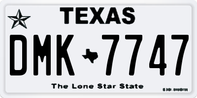 TX license plate DMK7747