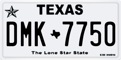 TX license plate DMK7750