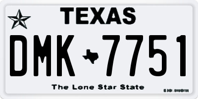 TX license plate DMK7751