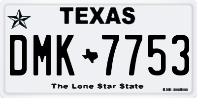 TX license plate DMK7753