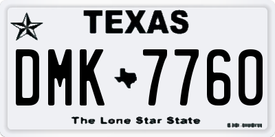 TX license plate DMK7760