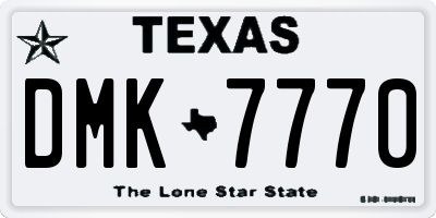 TX license plate DMK7770