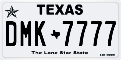 TX license plate DMK7777