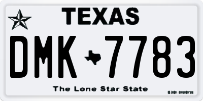 TX license plate DMK7783