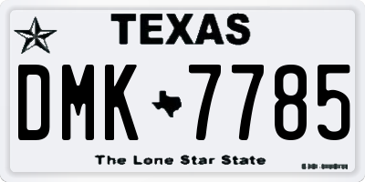 TX license plate DMK7785