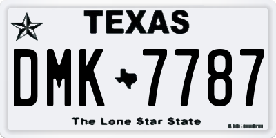 TX license plate DMK7787