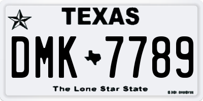 TX license plate DMK7789