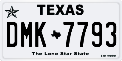 TX license plate DMK7793