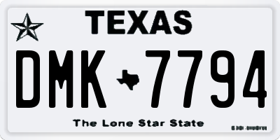 TX license plate DMK7794