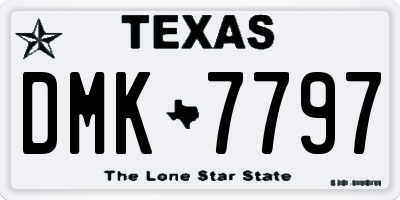 TX license plate DMK7797