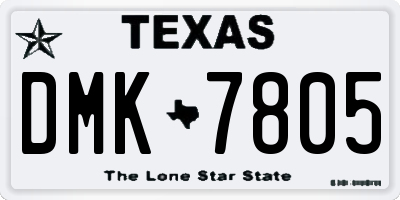 TX license plate DMK7805