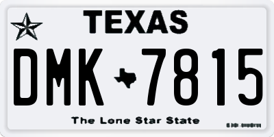 TX license plate DMK7815