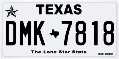 TX license plate DMK7818