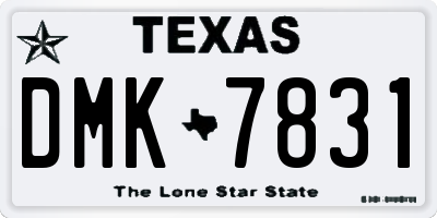 TX license plate DMK7831