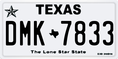 TX license plate DMK7833