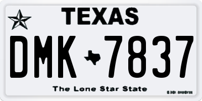 TX license plate DMK7837