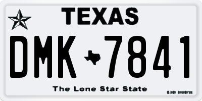 TX license plate DMK7841