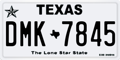 TX license plate DMK7845