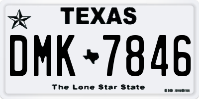 TX license plate DMK7846