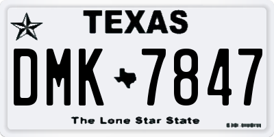 TX license plate DMK7847