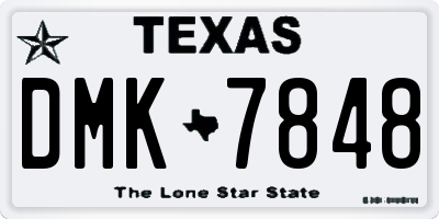 TX license plate DMK7848