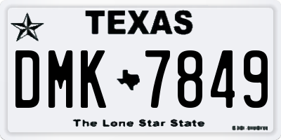 TX license plate DMK7849