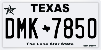 TX license plate DMK7850