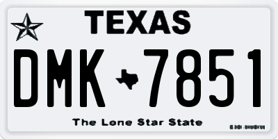 TX license plate DMK7851