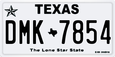 TX license plate DMK7854