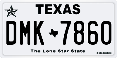 TX license plate DMK7860