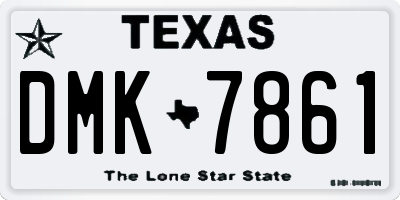 TX license plate DMK7861