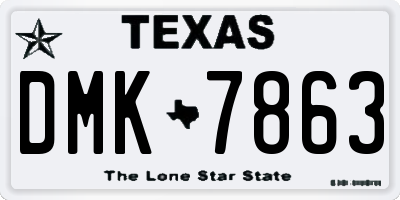 TX license plate DMK7863
