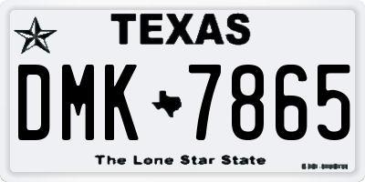 TX license plate DMK7865