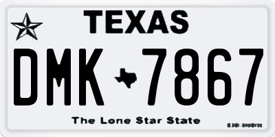 TX license plate DMK7867