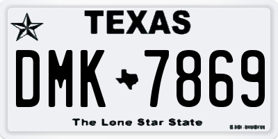 TX license plate DMK7869