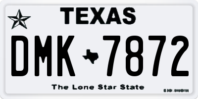 TX license plate DMK7872