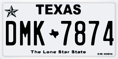 TX license plate DMK7874