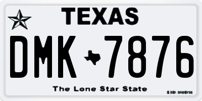 TX license plate DMK7876