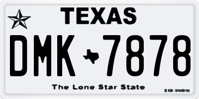 TX license plate DMK7878