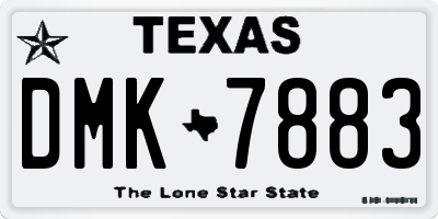 TX license plate DMK7883